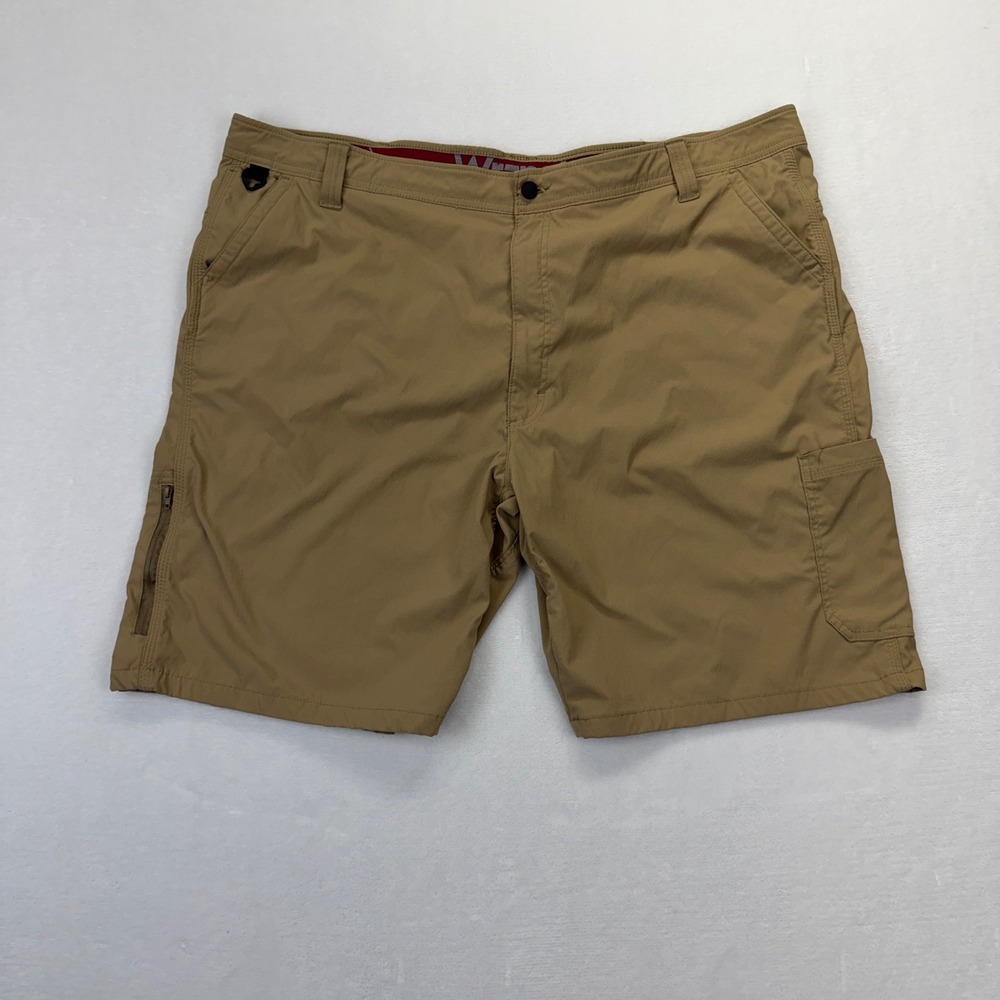 Wrangler Outdoor‎ Performance Shorts Mens 48 Tan Cargo Hiking Stretch Gorpcore